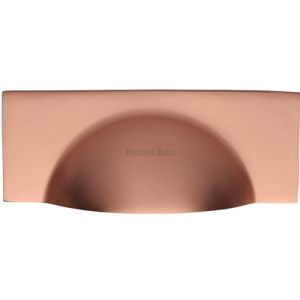 Heritage Brass Cabinet Drawer Pull Handle (57mm C/C), Satin Rose Gold