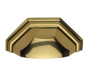 Heritage Brass Cabinet Drawer Pull Handle (89mm C/C), Polished Brass