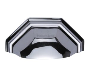 Heritage Brass Cabinet Drawer Pull Handle (89mm C/C), Polished Chrome