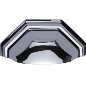 Heritage Brass Cabinet Drawer Pull Handle (89mm C/C), Polished Chrome