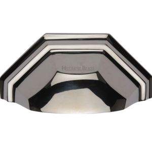 Heritage Brass Cabinet Drawer Pull Handle (89mm C/C), Polished Nickel