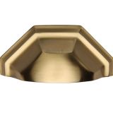 Heritage Brass Cabinet Drawer Pull Handle (89mm C/C), Satin Brass