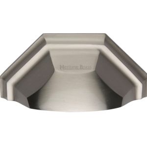Heritage Brass Cabinet Drawer Pull Handle (89mm C/C), Satin Nickel