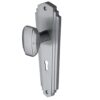 Heritage Brass Charlston Art Deco Style Door Knobs On Backplate, Satin Chrome  (sold in pairs)