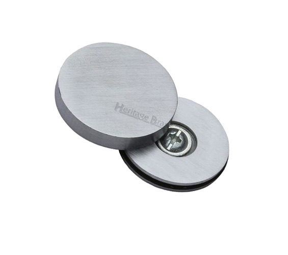 Heritage Brass Decorative Bolt Head Cover, Satin Chrome