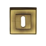 Heritage Brass Art Deco Standard Key Escutcheon, Antique Brass