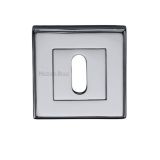 Heritage Brass Art Deco Standard Key Escutcheon, Polished Chrome