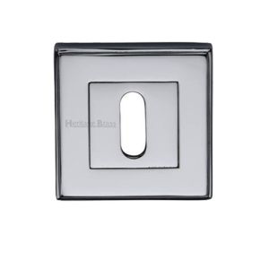 Heritage Brass Art Deco Standard Key Escutcheon, Polished Chrome