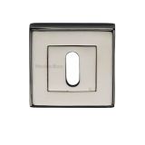 Heritage Brass Art Deco Standard Key Escutcheon, Polished Nickel