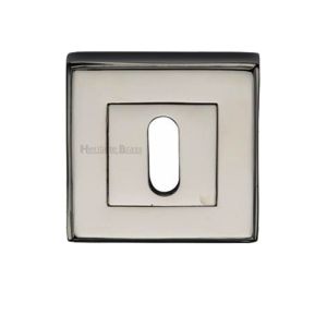 Heritage Brass Art Deco Standard Key Escutcheon, Polished Nickel
