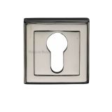 Heritage Brass Art Deco Euro Profile Key Escutcheon, Polished Nickel
