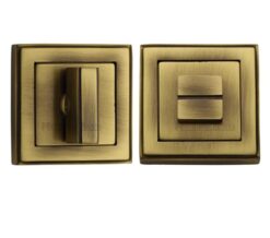 Heritage Brass Art Deco Square (54mm x 54mm) Turn & Release, Antique Brass