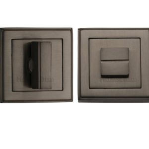 Heritage Brass Art Deco Square (54mm x 54mm) Turn & Release, Matt Bronze