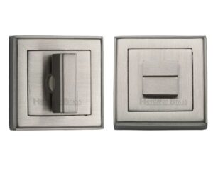 Heritage Brass Art Deco Square (54mm x 54mm) Turn & Release, Satin Nickel -