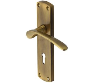 Heritage Brass Diplomat Antique Brass Door Handles  (sold in pairs)