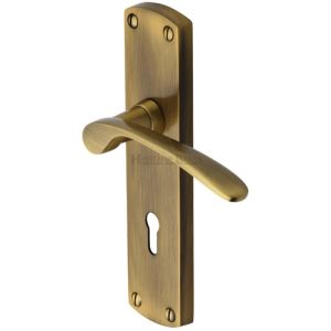 Heritage Brass Diplomat Antique Brass Door Handles  (sold in pairs)