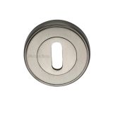Heritage Brass Art Deco Style Standard Key Escutcheon, Satin Nickel