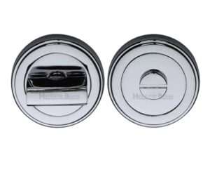 Heritage Brass Art Deco Style Round 53mm Diameter Turn & Release, Polished Chrome Finish -