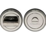 Heritage Brass Art Deco Style Round 53mm Diameter Turn & Release, Polished Nickel Finish