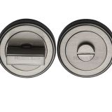 Heritage Brass Art Deco Style Round 53mm Diameter Turn & Release, Satin Nickel Finish