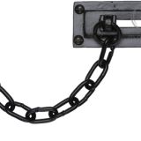 M Marcus Door Chain (106mm x 38mm), Smooth Black Iron  (sold in pairs)