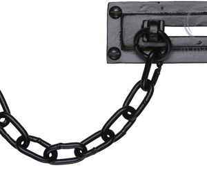 M Marcus Door Chain (106mm x 38mm), Smooth Black Iron  (sold in pairs)