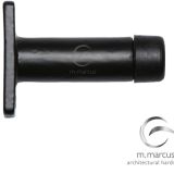 M Marcus Projecting Cylinder Door Stop (72mm Projection), Smooth Black Iron