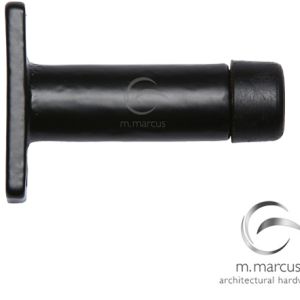M Marcus Projecting Cylinder Door Stop (72mm Projection), Smooth Black Iron
