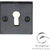M Marcus Square Standard Profile Escutcheon, Smooth Black Iron