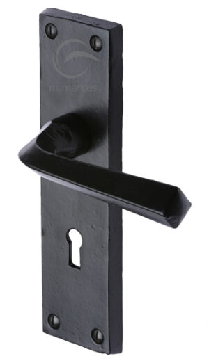 M Marcus Bridgnorth Door Handles, Smooth Black Iron  (sold in pairs)