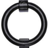 M Marcus Ring Door Knocker (107mm Diameter), Smooth Black Iron