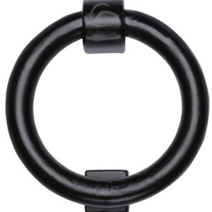 M Marcus Ring Door Knocker (107mm Diameter), Smooth Black Iron
