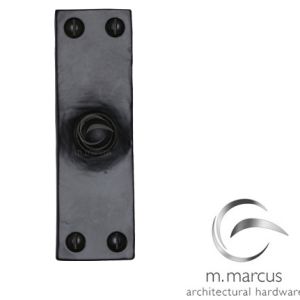 M Marcus Plain Bell Push (103mm x 32mm), Smooth Black Iron