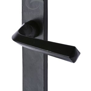 M Marcus Ironbridge Door Handles, Smooth Black Iron  (sold in pairs)
