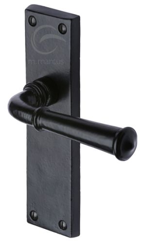 M Marcus Ashfield Door Handles, Smooth Black Iron  (sold in pairs)