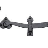 M Marcus Ring Gate Latch (238mm Length), Smooth Black Iron