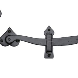 M Marcus Ring Gate Latch (238mm Length), Smooth Black Iron