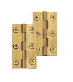 Heritage Brass Extruded Brass Cabinet Hinges (Various Sizes), Natural Brass  (sold in pairs)