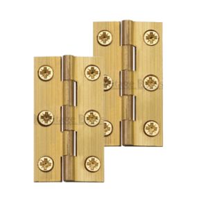 Heritage Brass Extruded Brass Cabinet Hinges (Various Sizes), Natural Brass  (sold in pairs)