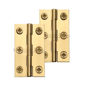 Heritage Brass Extruded Brass Cabinet Hinges (Various Sizes), Polished Brass  (sold in pairs)