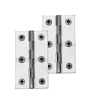 Heritage Brass Extruded Brass Cabinet Hinges (Various Sizes), Satin Chrome (sold in pairs)