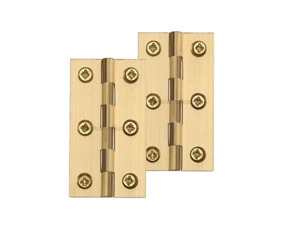 Heritage Brass Extruded Brass Cabinet Hinges (2.5 Inch OR 3 Inch), Satin Brass (sold in pairs)