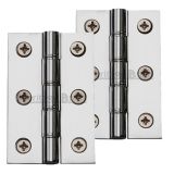 Heritage Brass 3 Inch Heavier Duty Double Phosphor Washered Butt Hinges, Polished Chrome  (sold in pairs)