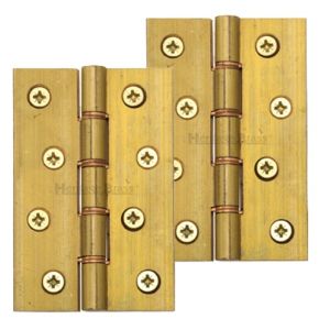 Heritage Brass 4″ x 2 5/8″ Heavier Duty Double Phosphor Washered Butt Hinges, Natural Brass (sold in pairs)