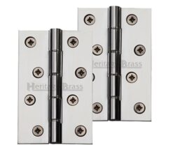 Heritage Brass 4" x 2 5/8" Heavier Duty Double Phosphor Washered Butt Hinges, Polished Chrome  (sold in pairs)