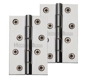 Heritage Brass 4" x 2 5/8" Heavier Duty Double Phosphor Washered Butt Hinges, Polished Chrome  (sold in pairs)