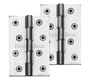 Heritage Brass 4" x 2 5/8" Heavier Duty Double Phosphor Washered Butt Hinges, Satin Chrome  (sold in pairs)