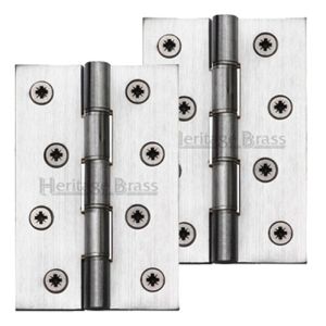Heritage Brass 4″ x 2 5/8″ Heavier Duty Double Phosphor Washered Butt Hinges, Satin Chrome –   (sold in pairs)