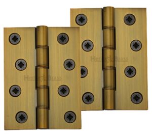 Heritage Brass 4 Inch Heavier Duty Double Phosphor Washered Butt Hinges, Antique Brass  (sold in pairs)