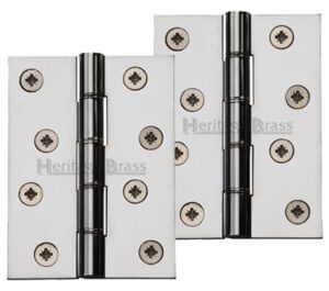 Heritage Brass 4 Inch Heavier Duty Double Phosphor Washered Butt Hinges, Polished Chrome  (sold in pairs)